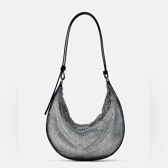ZARA SPARKLY SHOULDER BAG - Picture 1 of 11